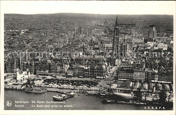 Anvers Antwerpen La Rade Cathedrale vue aerienne