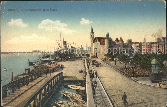 Anvers Antwerpen Debarcadere et le Steen ancien Chateau