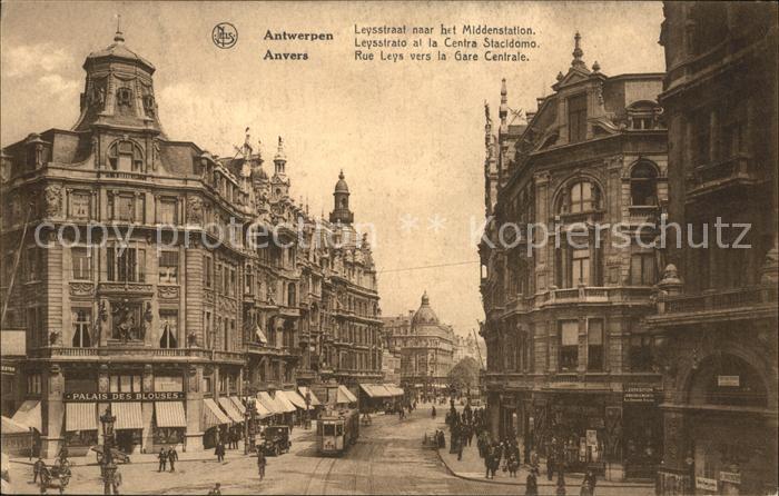 Anvers Antwerpen Rue Leys vers la Gare Centrale