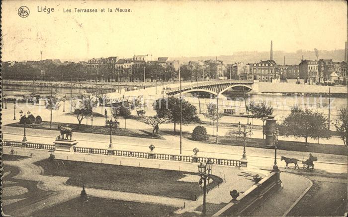 Liege Luettich Les Terrasses et la Meuse