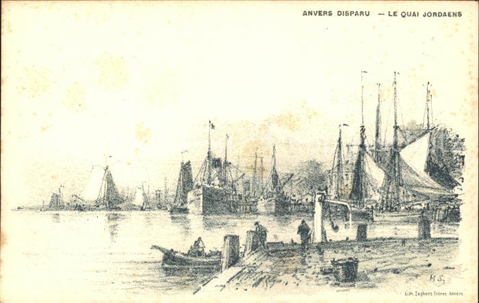 Anvers Antwerpen Le Quai Jordaens Künstlerkarte