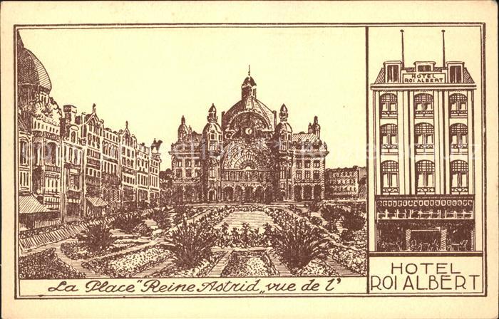 Anvers Antwerpen Place Reine Astrid Hotel Roi Albert Kuenstlerkarte