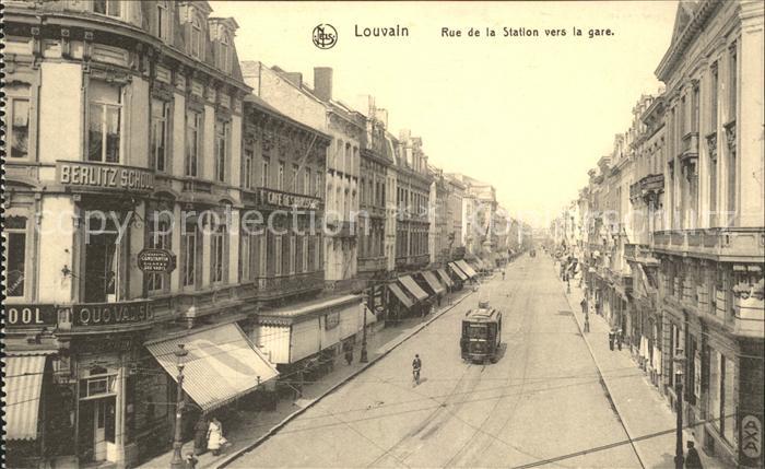 Louvain Flandre Rue de la Station vers la gare Tram