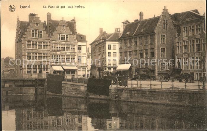 Gand Belgien Pont et quai aux herbes