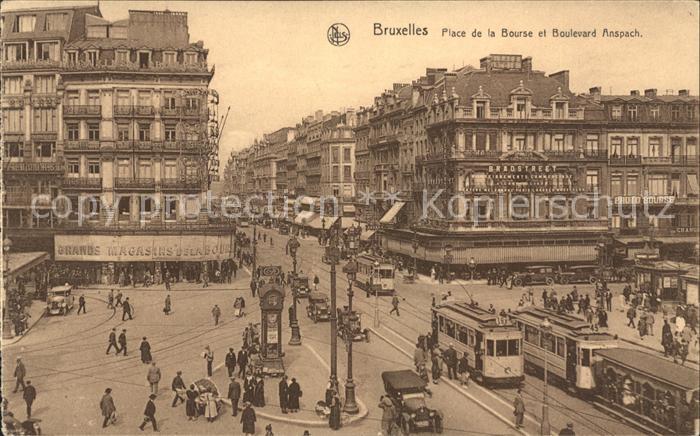 Bruxelles Bruessel Place de la Bourse et Boulevard Anspach