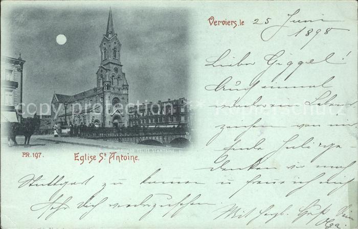Verviers Liege Wallonie Eglise Sainte Antoine clair de lune