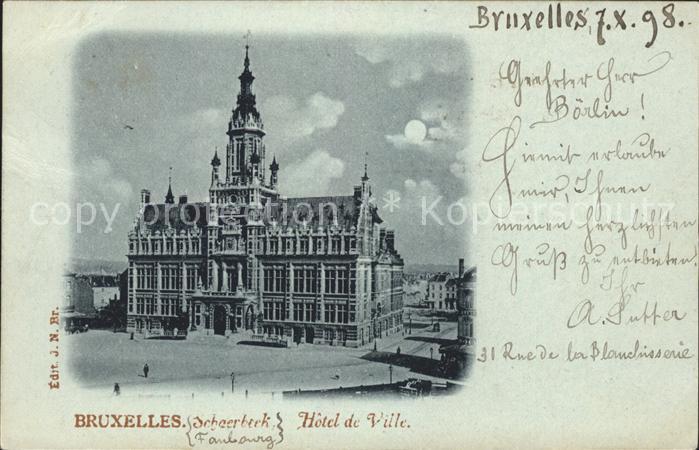 Bruxelles Bruessel Hotel de Ville clair de lune