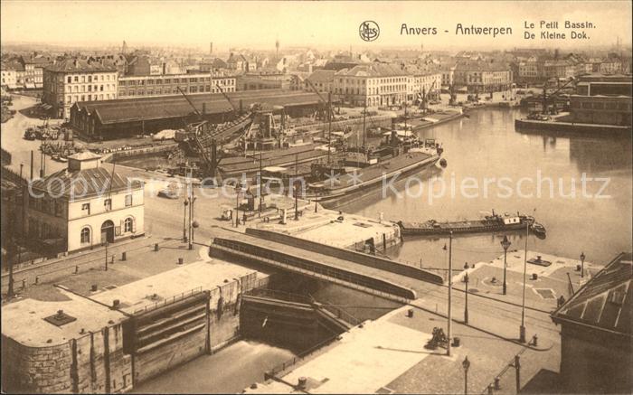 Anvers Antwerpen Le Petit Bassin Bateaux Pont Schleuse
