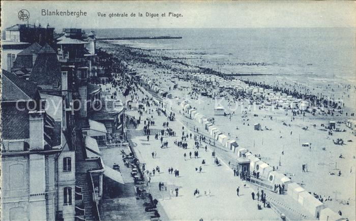 Blankenberghe Vue generale de la Digue et Plage