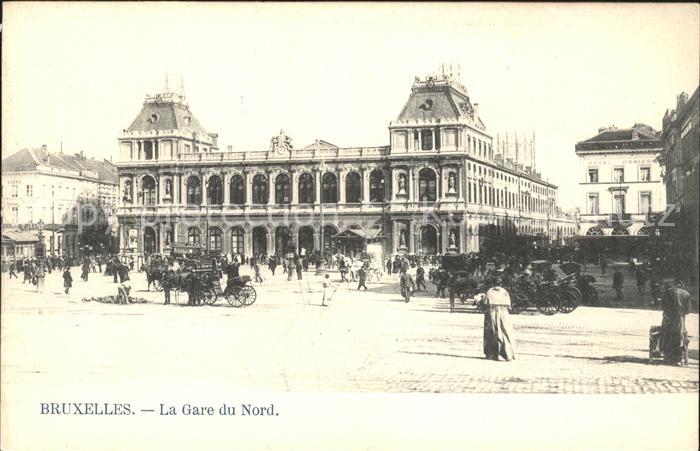 Bruxelles Bruessel Gare du Nord Pferdedroschken