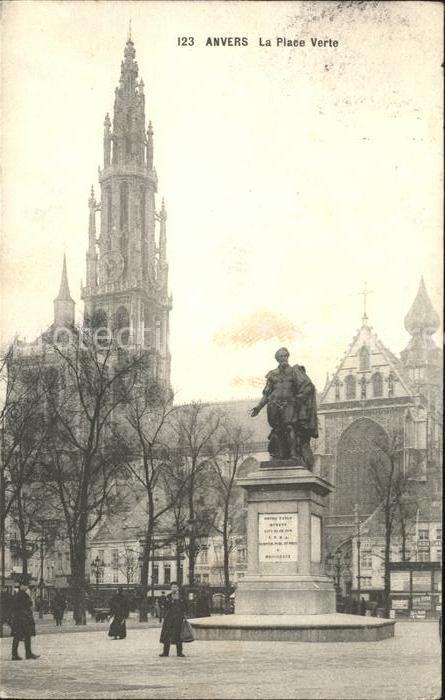 Anvers Antwerpen Place Verte Monument Statue Eglise
