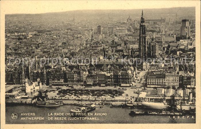 Anvers Antwerpen La Rade vue aerienne sur la ville