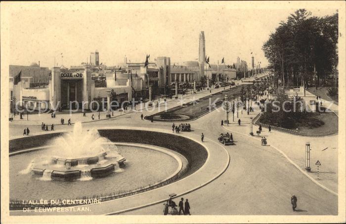 Bruxelles Bruessel Allee du Centenaire de Eeuwfeestlaan Fontaine Carte officiell