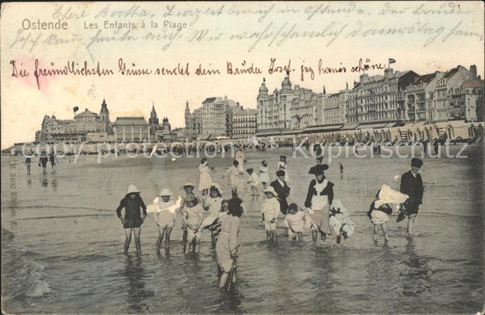 Ostende Oostende Enfants a la Plage