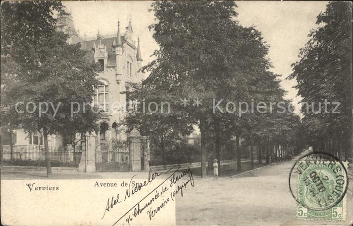Verviers Liege Wallonie Avenue de Spa Stempel auf AK