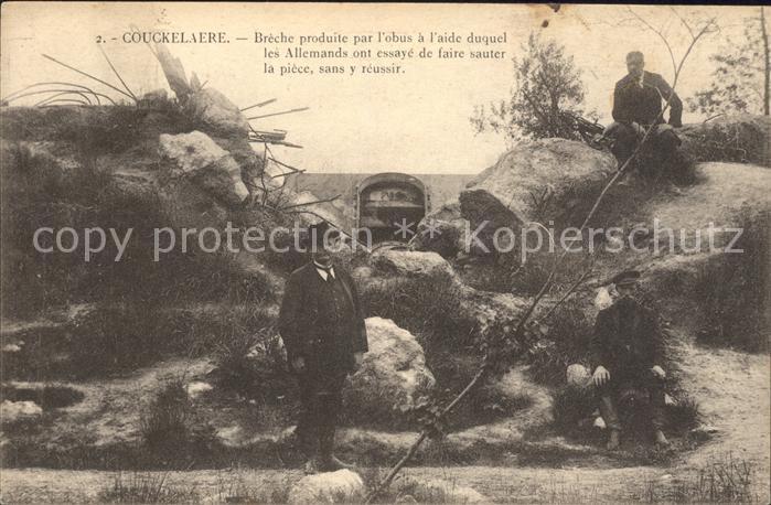 Couckelaere Breche produite par l'obus Grande Guerr