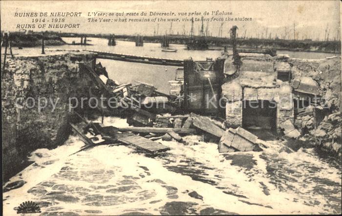 NIEUPORT Nieuwpoort West-Vlaanderen Belgie Ruines Bords de l'Yser Grande Guerre