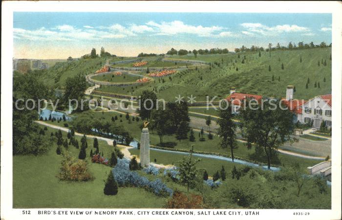 Salt Lake City Birds eye view of Memory Park City Creek Canyon