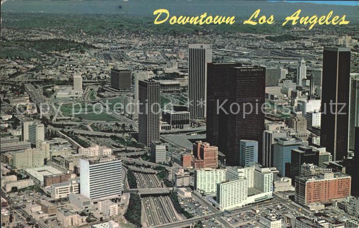 Los Angeles California Aerial view of Downtown Harbor Freeway