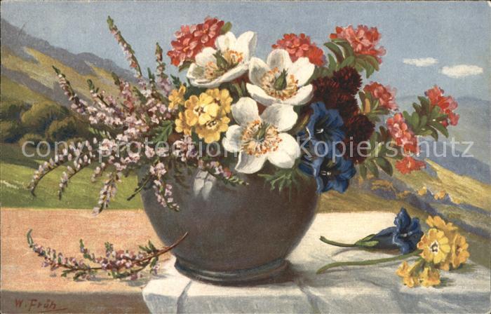 Frueh W. Anemonen Alpenrosen Primeln Enzian Heid