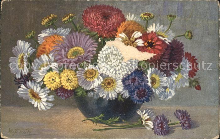 Frueh W. Dahlien Zinnien Gerbera Kornblumen