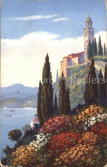 Frueh W. Alpenrose4n Zypressen See Boote Burg