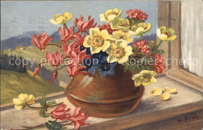 Frueh W. Alpenveilchen Enzian Anemonen Alpenrosen