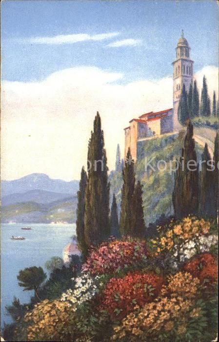 Frueh W. Alpenrosen Zypressen Burg See Boote