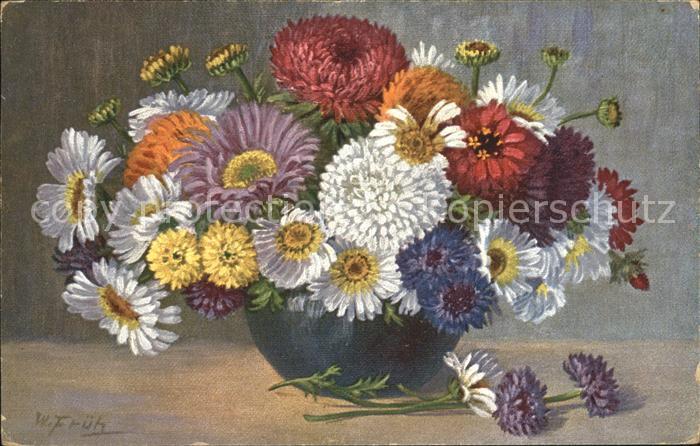 Frueh W. Dahlien Kornblumen Astern Margeriten