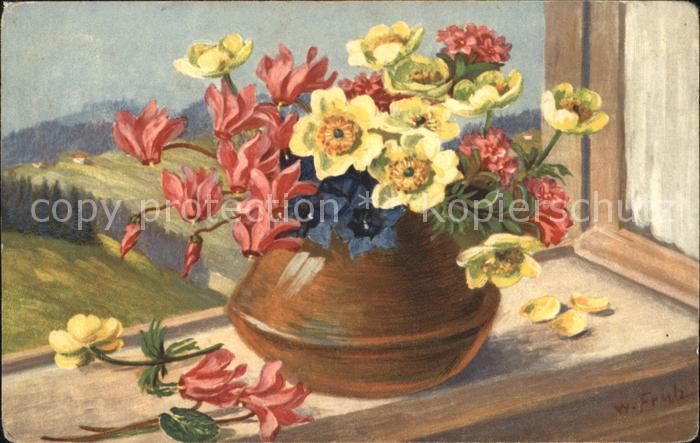 Frueh W. Alpenveilchen Enzian Anemonen Alpenrose