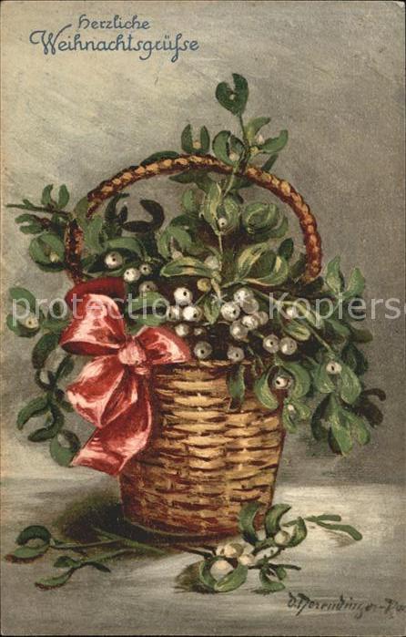 Derendinger-Roux D. 376/4 Mistel Korb Weihnachten