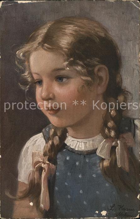 Kinder Child Enfants Mädchen Künstlerkarte L. Kraus
