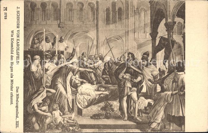 Verlag Ackermann Kuenstlerpostkarte Nr. 2785 J. Schnorr von Karolsfeld Das Nibel