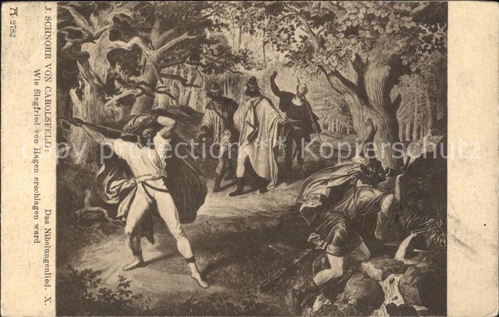 Verlag Ackermann Kuenstlerpostkarte Nr. 2782 J. Schnorr von Carolsfeld Nibelunge