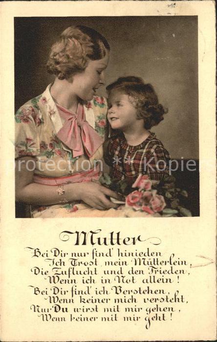 Kinder Child Enfants Gedicht Mutter Rosen