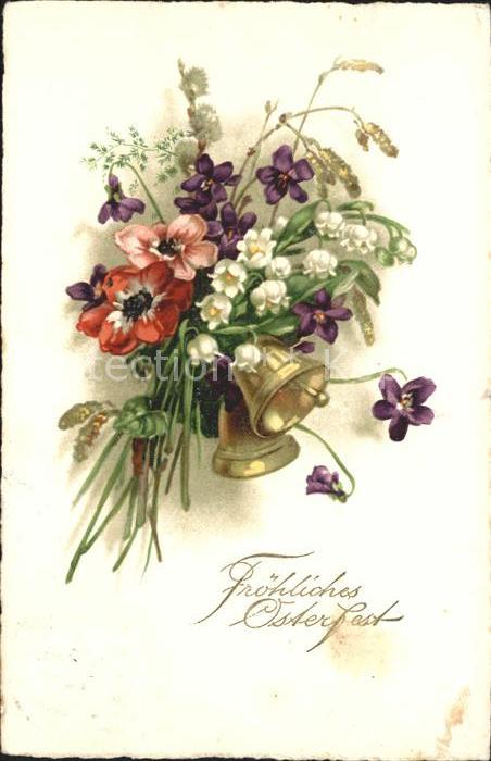 Kirchenglocke Churchbell Cloche Eglise Ostern Maiglöckchen Veilchen Anemonen