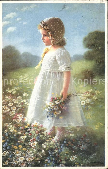 Kinder Child Enfants Margaretchen Wiese Blumen