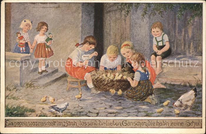 Puppe Doll Poupee Kinderspielzeug Kinder Küken Huhn Hund F. Schenkel