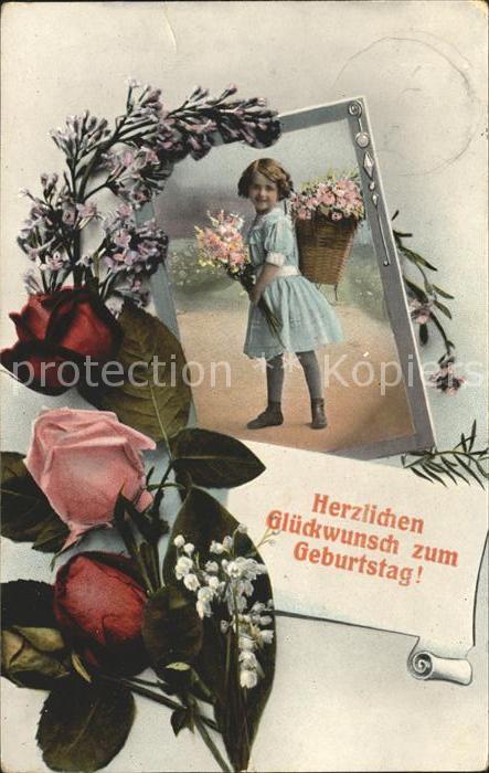 Rosen Glückwunsch Geburtstag Kind Mädchen