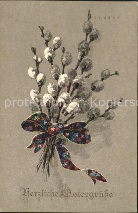 Ostern Easter Paques Weidenkätzchen Schleife