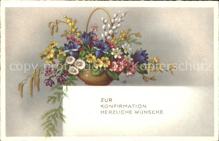 Blumen Edelweiss Enzian Weidenkätzchen Konfirm