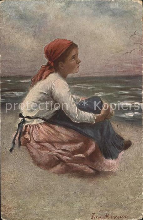 Kuenstlerkarte F. Marcusy Sehnsuchtsvoll