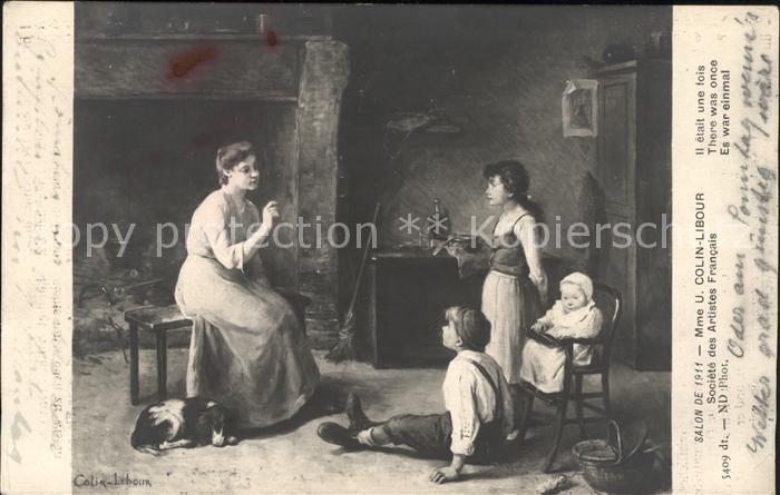 Kuenstlerkarte U. Colin-Libour Il etait une fois Nr. 5409 Kinder Hund