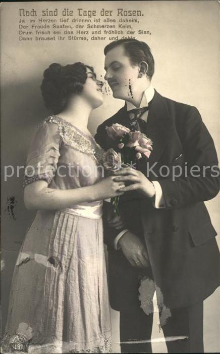 Foto RKL Paris Nr. 5187 Paar Poesie Gedicht Rosen