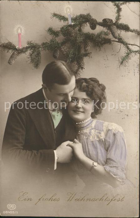 Foto EAS Nr. 08405/1 Paar Weihnachten Tannenzapfen K