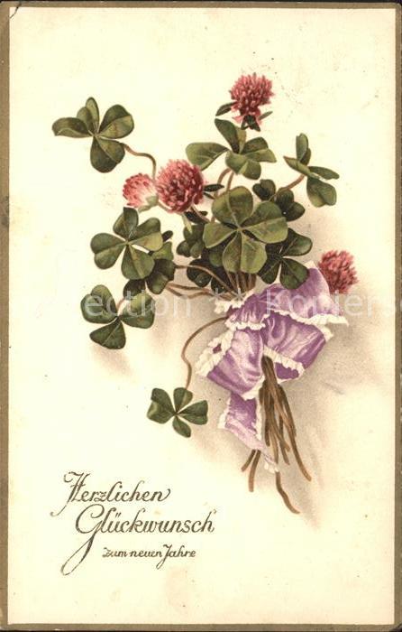 Kleeblatt Cloverleaf Trebol Trefle Glückwunsch Neujahr