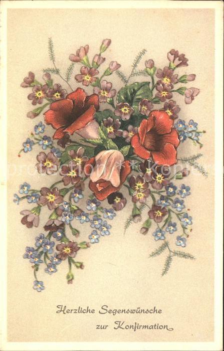 Konfirmation Glueckwunsch Vergissmeinnicht Veilchen