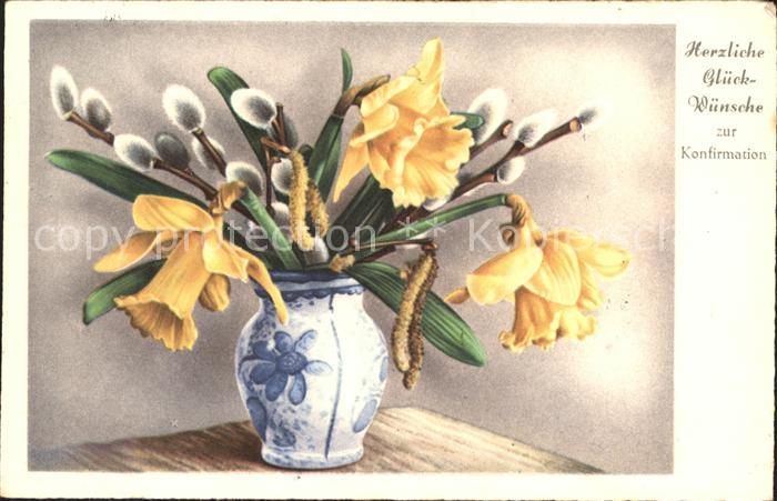 Blumen Narzissen Weidenkätzchen Konfirmation G