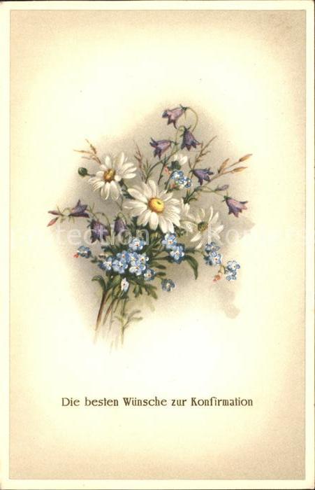 Konfirmation Glückwunsch Margeriten Vergissmeinnicht