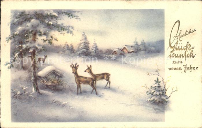 Reh Glückwunsch Neujahr